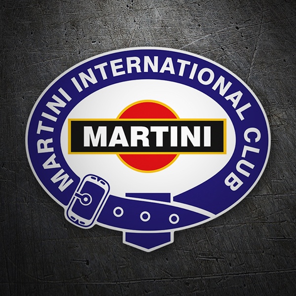 Car & Motorbike Stickers: Martini International Club with Red Circular Backg