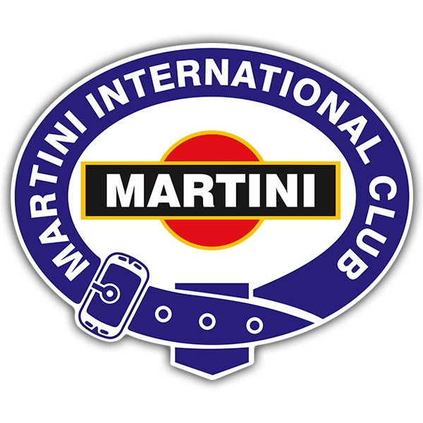 Car & Motorbike Stickers: Martini International Club with Red Circular Backg