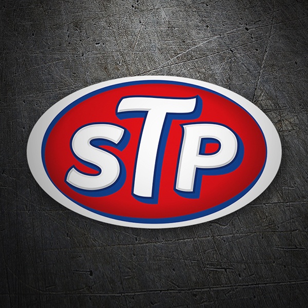 Car & Motorbike Stickers: STP on Red Oval Background