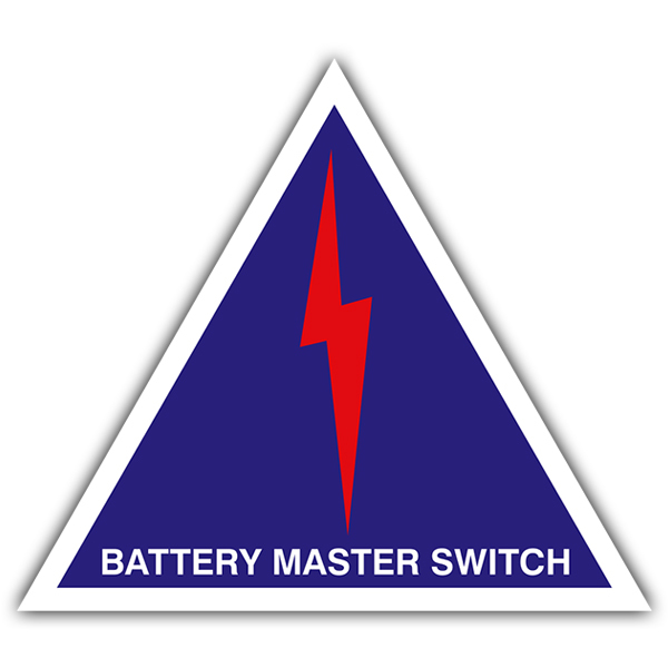 Car & Motorbike Stickers: Battery Master Switch with Red Lightning
