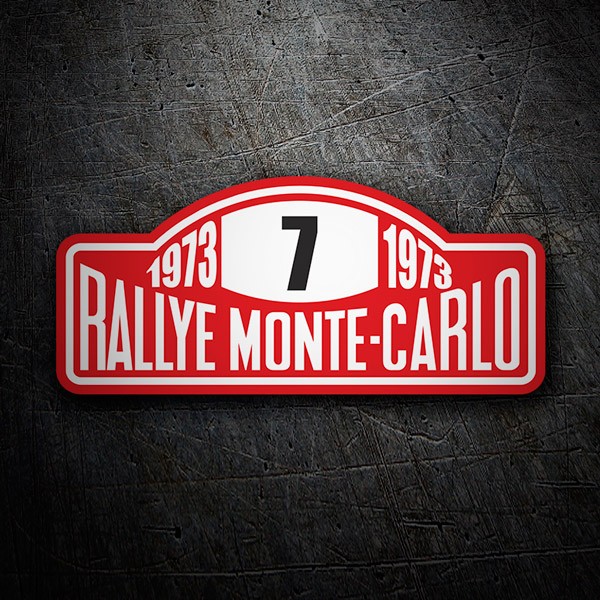 Car & Motorbike Stickers: Number 7 with Rallye Monte-Carlo Text 1973