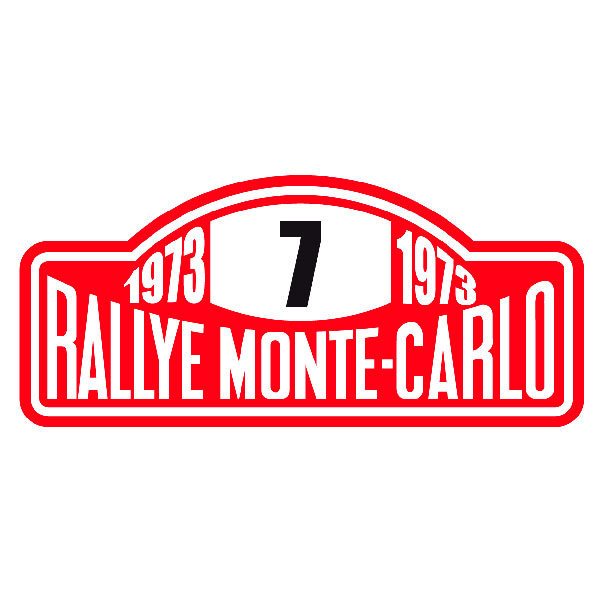 Car & Motorbike Stickers: Number 7 with Rallye Monte-Carlo Text 1973