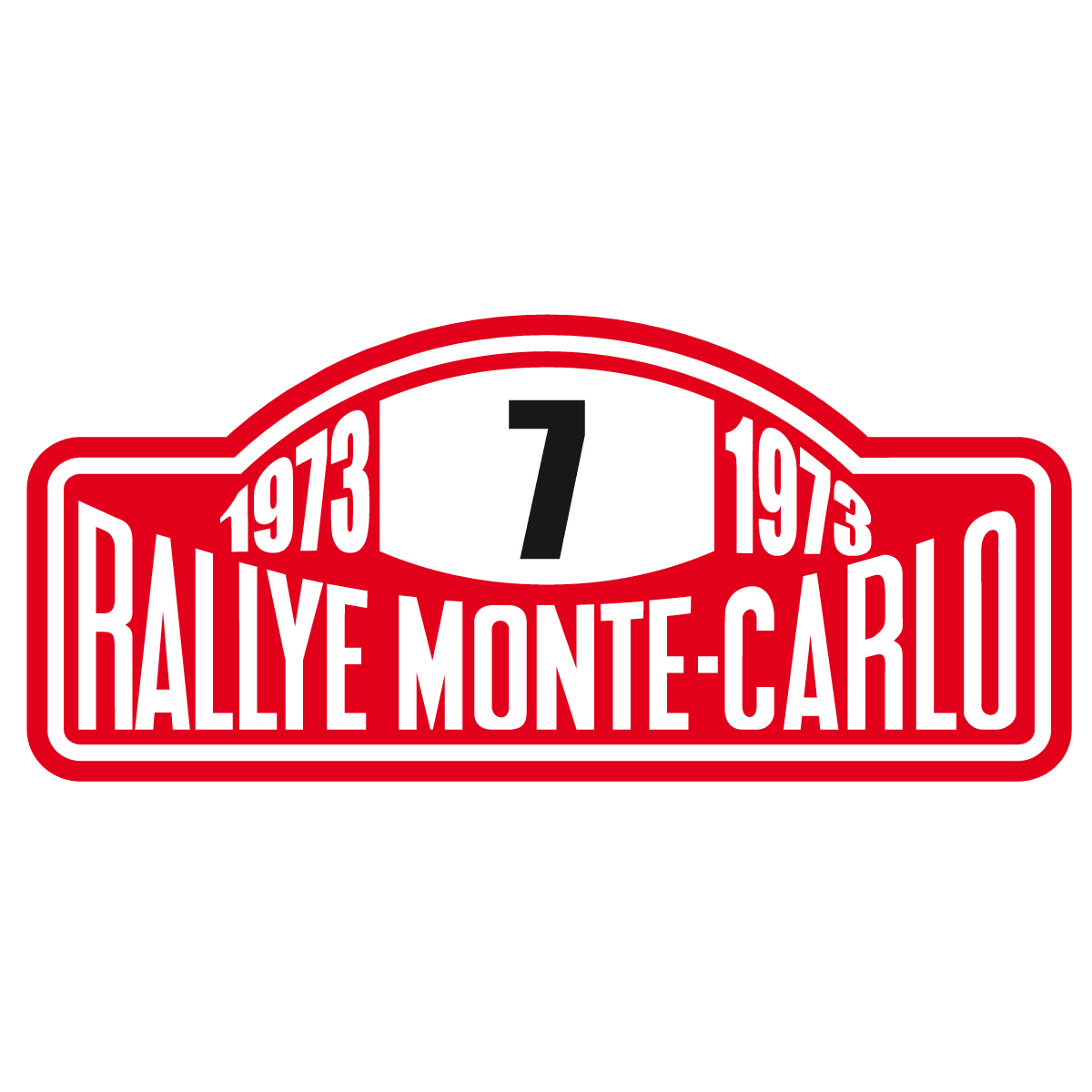 Car & Motorbike Stickers: Number 7 with Rallye Monte-Carlo Text 1973