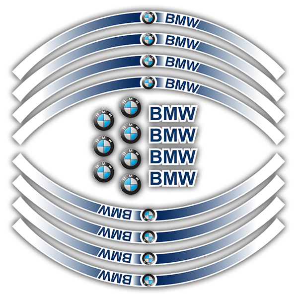 Car & Motorbike Stickers: Kit rim stripes sticker BMW Classic 0
