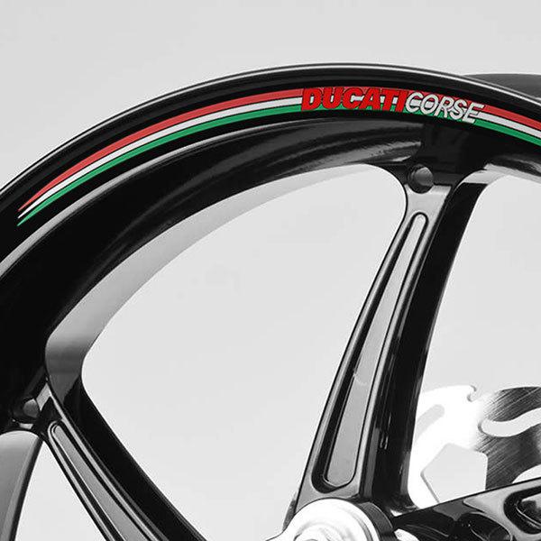 Car & Motorbike Stickers: Kit rim stripes sticker Ducati Corse Italy 1