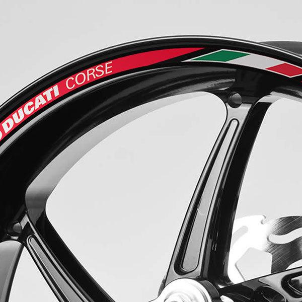 Car & Motorbike Stickers: Kit MotoGP rim stripes sticker Ducati Corse