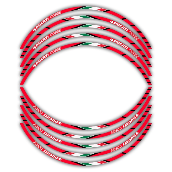 Car & Motorbike Stickers: Kit MotoGP rim stripes sticker Ducati Corse