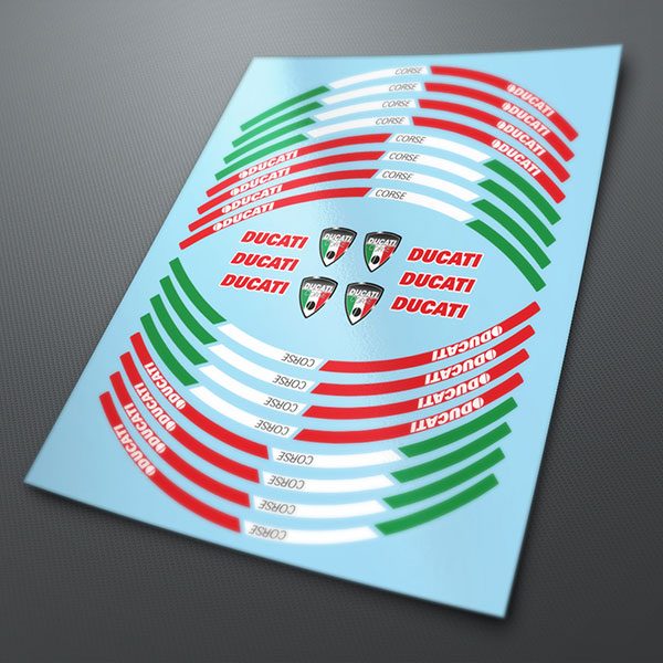 Car & Motorbike Stickers: Kit rim stripes sticker Italy flag