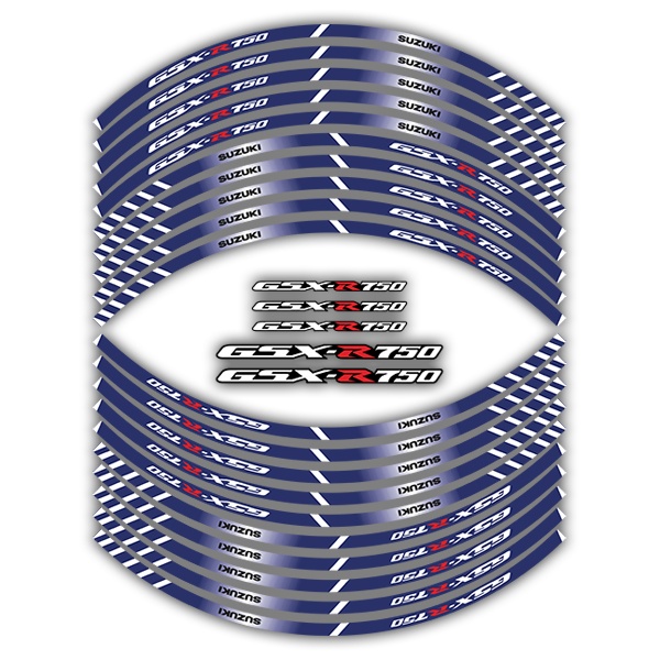 Car & Motorbike Stickers: Kit rim stripes Suzuki GSX R750