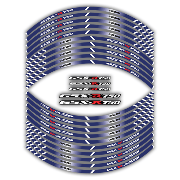 Car & Motorbike Stickers: Kit rim stripes Suzuki GSX R750