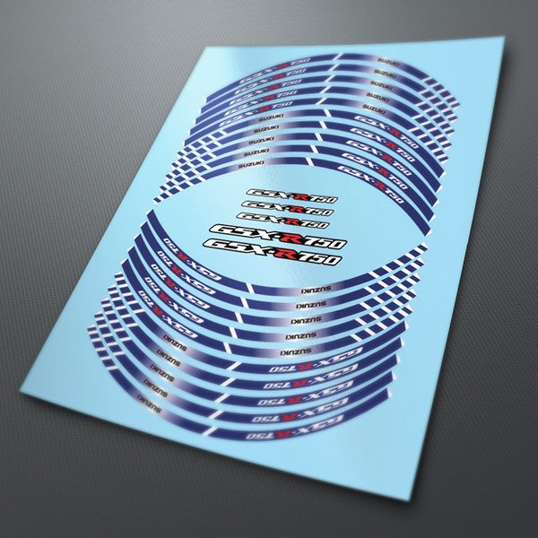 Car & Motorbike Stickers: Kit rim stripes Suzuki GSX R750