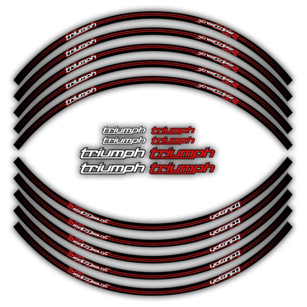 Car & Motorbike Stickers: Kit rim stripes sticker Triumph Street Triple