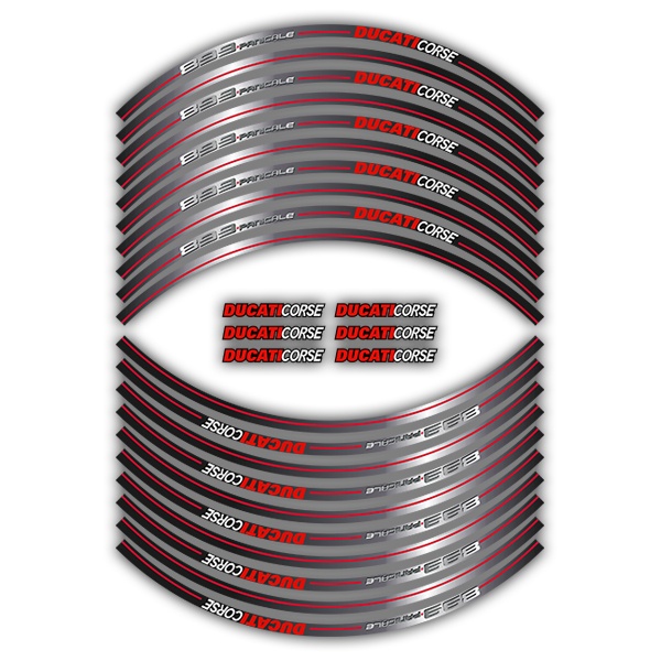 Car & Motorbike Stickers: Kit rim stripes sticker Ducati 899 Panigale