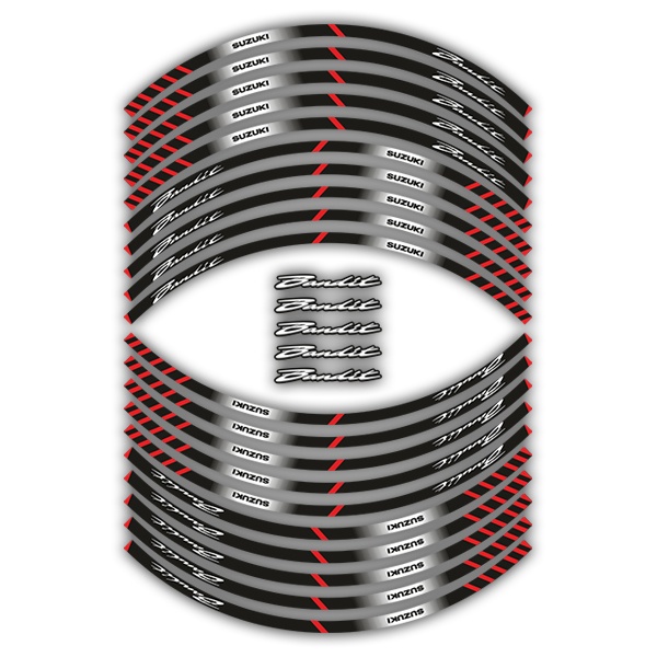 Car & Motorbike Stickers: Kit rim stripes Suzuki Bandit