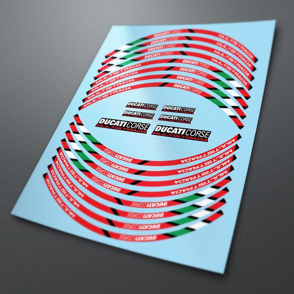Car & Motorbike Stickers: Kit rim stripes sticker Ducati Multistrada