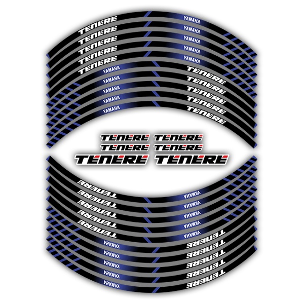 Car & Motorbike Stickers: Kit rim stripes sticker Yamaha Tenere