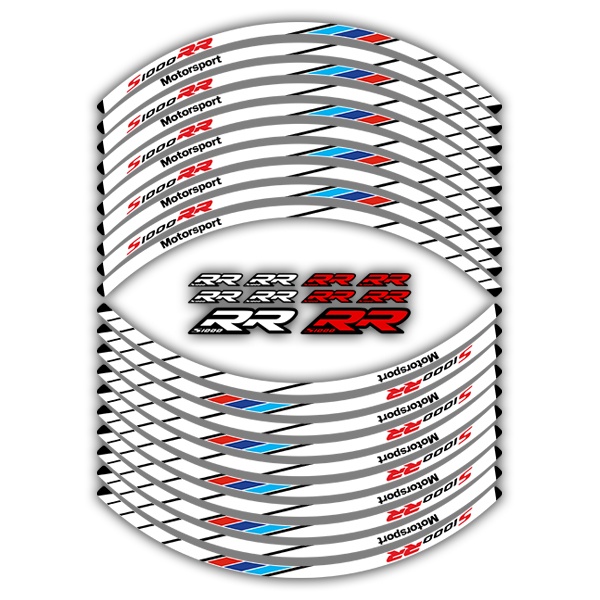 Car & Motorbike Stickers: Kit rim stripes sticker BMW S1000 Motorsport