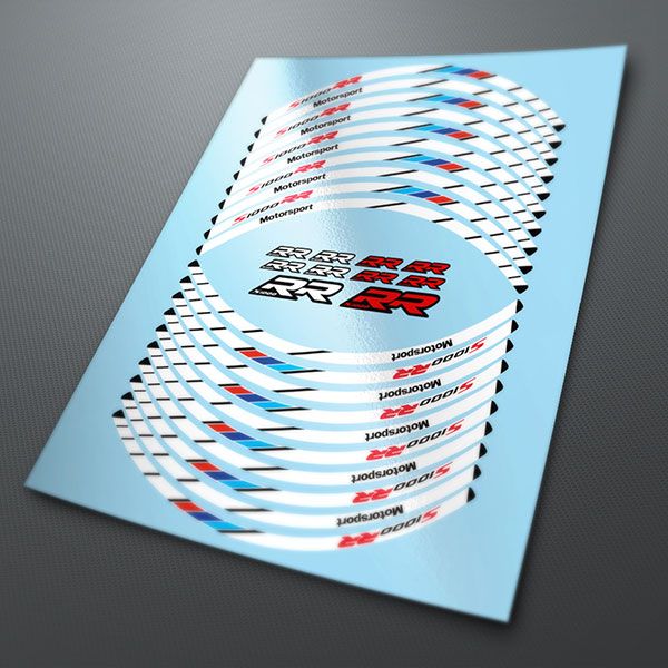 Car & Motorbike Stickers: Kit rim stripes sticker BMW S1000 Motorsport