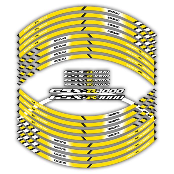 Car & Motorbike Stickers: Kit rim stripes sticker Suzuki GSX R1000