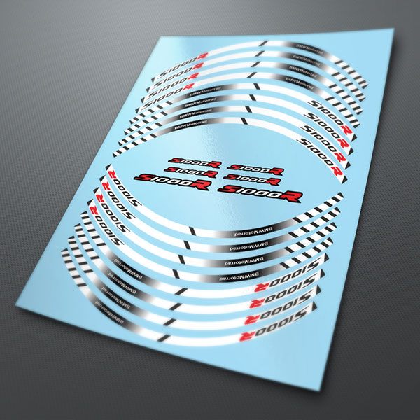 Car & Motorbike Stickers: Kit rim stripes sticker BMW S1000R Motorrad