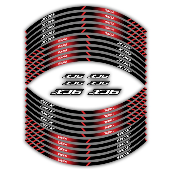 Car & Motorbike Stickers: Kit rim stripes sticker Yamaha XJ6