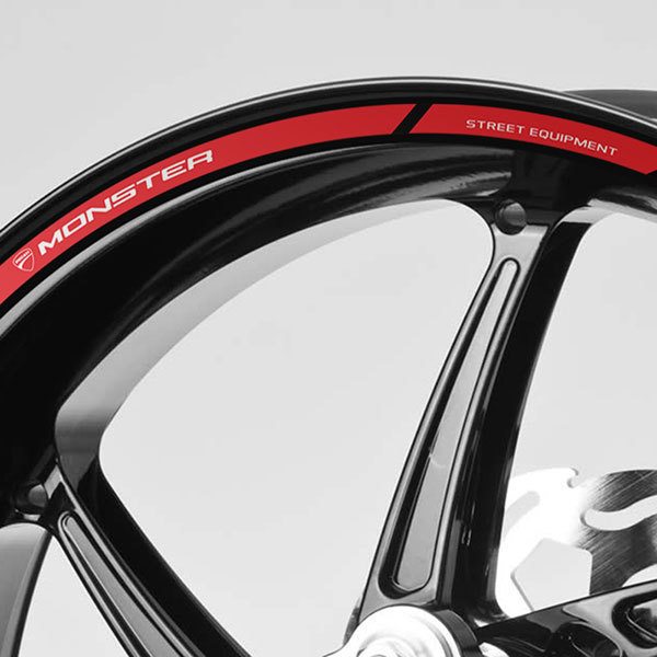 Car & Motorbike Stickers: Kit rim stripes sticker Ducati Monster 1