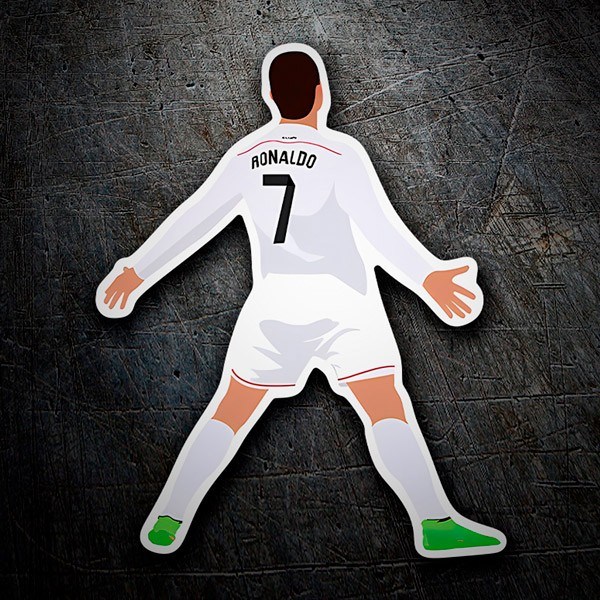 Car & Motorbike Stickers: Cristiano Ronaldo sticker celebrating with number 