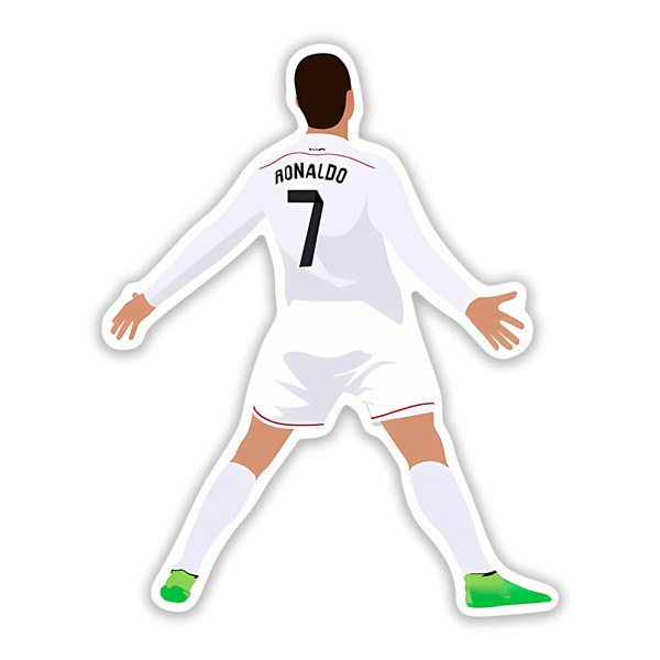 Car & Motorbike Stickers: Cristiano Ronaldo sticker celebrating with number 