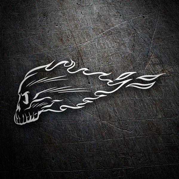 Car & Motorbike Stickers: Hot Rod Flaming Skull Biker