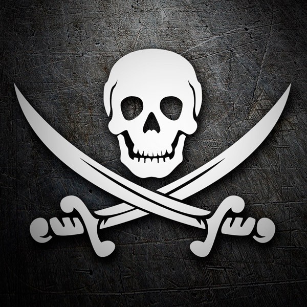 Car & Motorbike Stickers: Pirate Skull with Crossed Swords