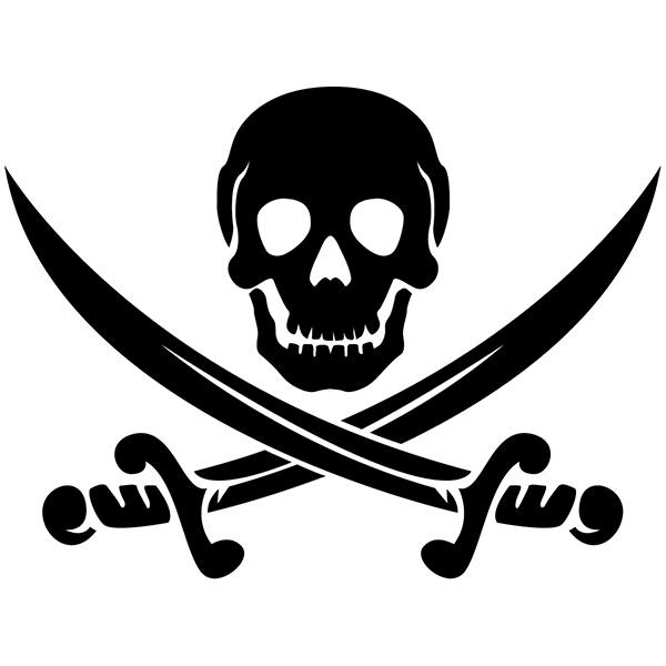 Car & Motorbike Stickers: Pirate Skull with Crossed Swords