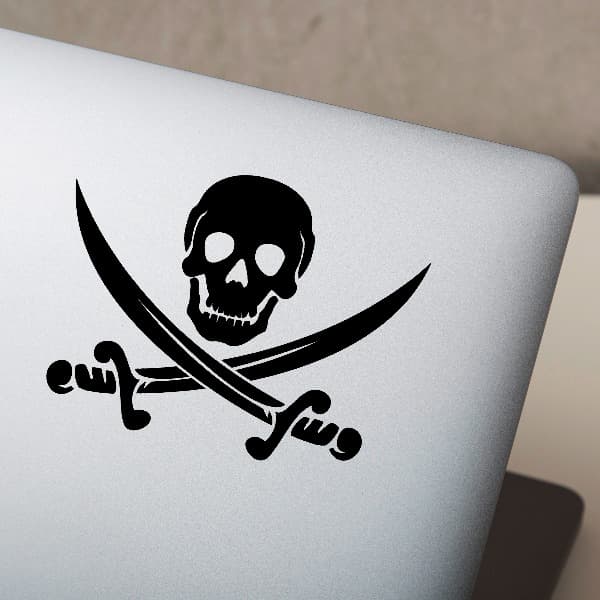 Car & Motorbike Stickers: Pirate Skull with Crossed Swords