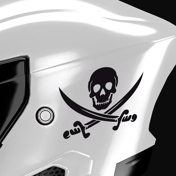 Car & Motorbike Stickers: Pirate Skull with Crossed Swords