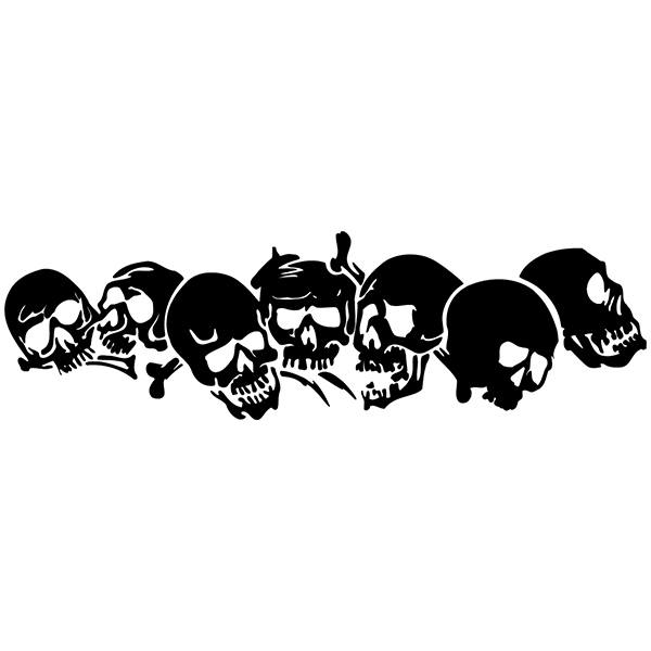 Car & Motorbike Stickers: Piled skulls Dise&ntilde;o Vinilo Decorativo
