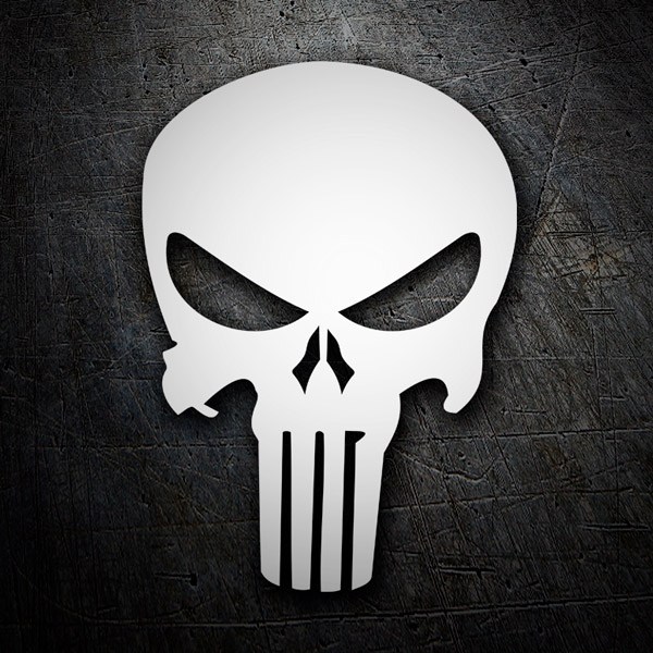Car & Motorbike Stickers: Punisher with Stylized Skull and Vertical Lines