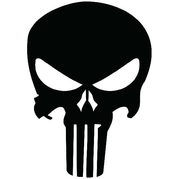 Car & Motorbike Stickers: Punisher with Stylized Skull and Vertical Lines