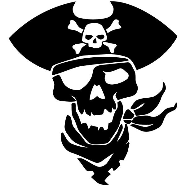 Car & Motorbike Stickers: Pirate Skull with Hat and Bandana