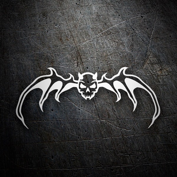 Car & Motorbike Stickers: Gothic Bat Skull with Extended Wings