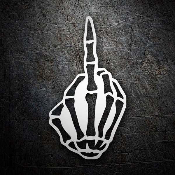 Car & Motorbike Stickers: Skeletal Comb with Middle Finger