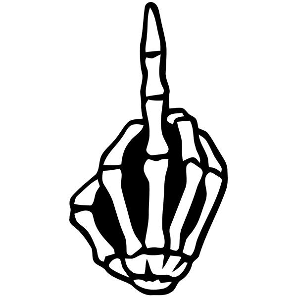 Car & Motorbike Stickers: Skeletal Comb with Middle Finger