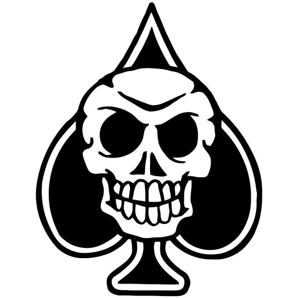 Car & Motorbike Stickers: Skull Spades Dise&ntilde;o Vinilo Decorativo