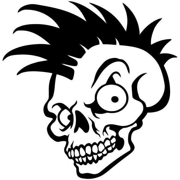 Car & Motorbike Stickers: Rock Style Skull Crest