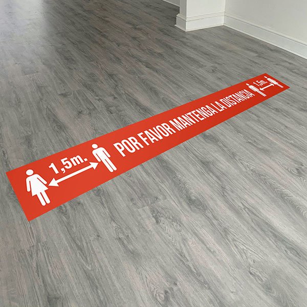 Car & Motorbike Stickers: Floor Sticker Keep a Safe Distance 3 - Spanish 