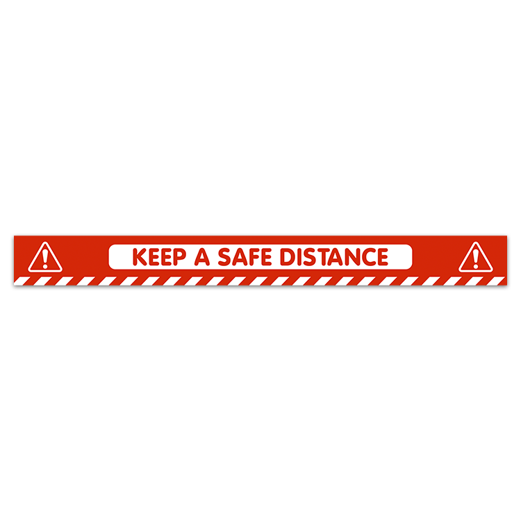 Car & Motorbike Stickers: Floor Sticker Keep a Safe Distance 4 0