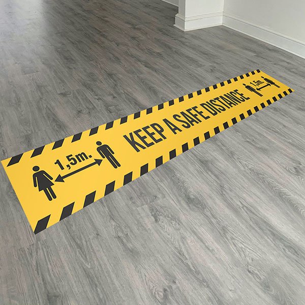 Car & Motorbike Stickers: Sticker Floor Keep Safe Distance 5 