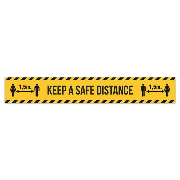 Car & Motorbike Stickers: Sticker Floor Keep Safe Distance 5 