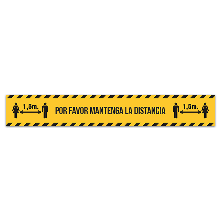 Car & Motorbike Stickers: Sticker Floor Keep Safe Distance 5 Spanish 0