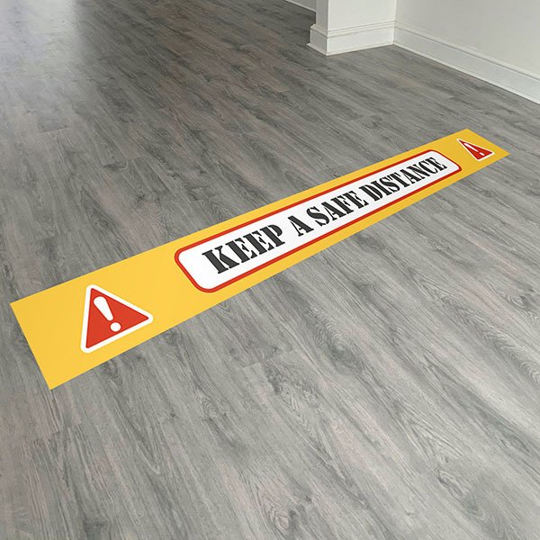 Car & Motorbike Stickers: Floor Sticker Keep a Safe Distance 6 