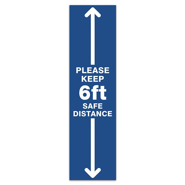 Car & Motorbike Stickers: Floor Sticker 6ft Safe Distance 