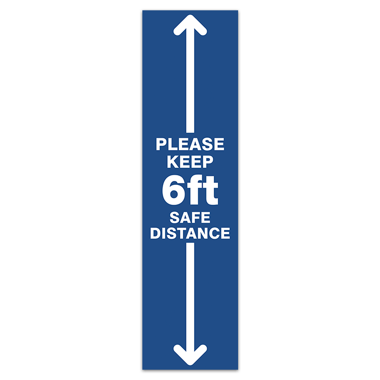 Car & Motorbike Stickers: Floor Sticker 6ft Safe Distance  0